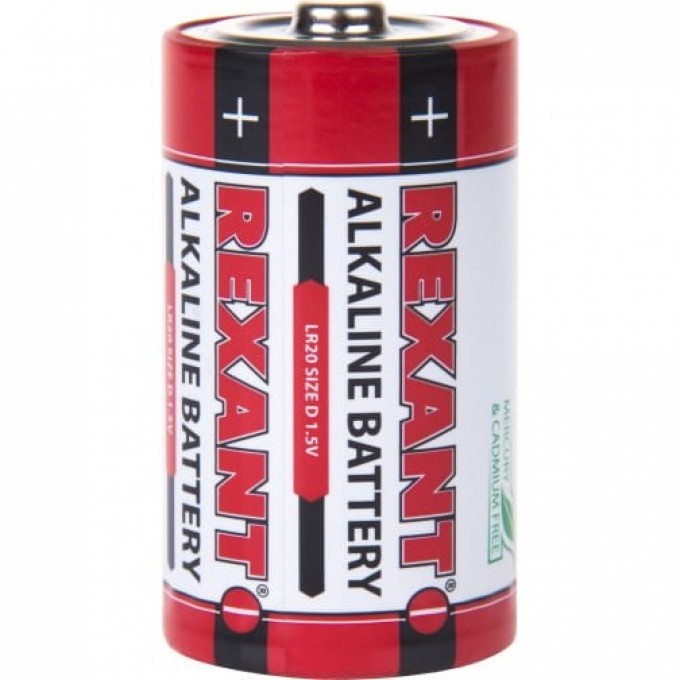 Алкалиновая батарейка REXANT D/LR20 1.5 V, 2 шт. 30-1020