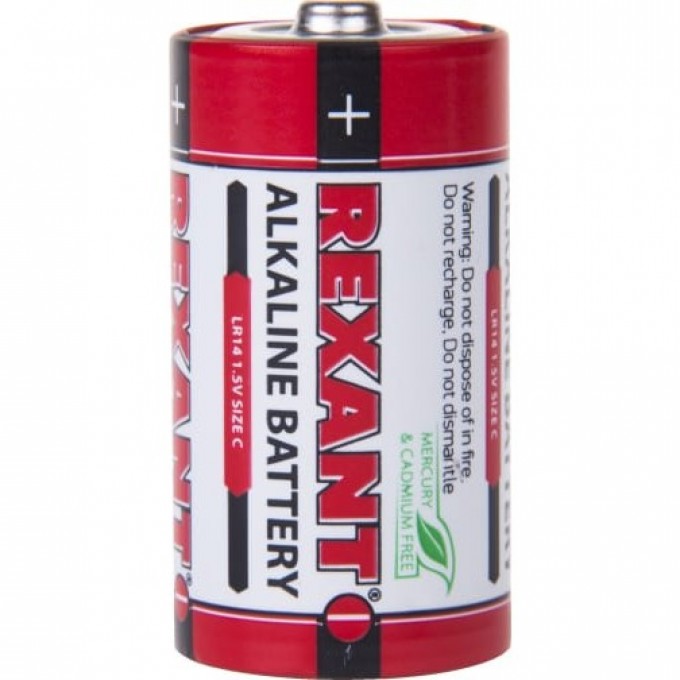 Алкалиновая батарейка REXANT С/LR14 1.5 V, 2 шт. 30-1014