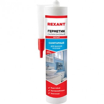 Герметик REXANT силиконовый санитарный, 280 мл, белый