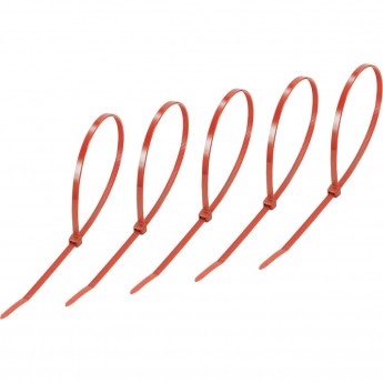 Хомут-стяжка REXANT нейлоновая 300x4,8мм, красная (25 шт/уп)
