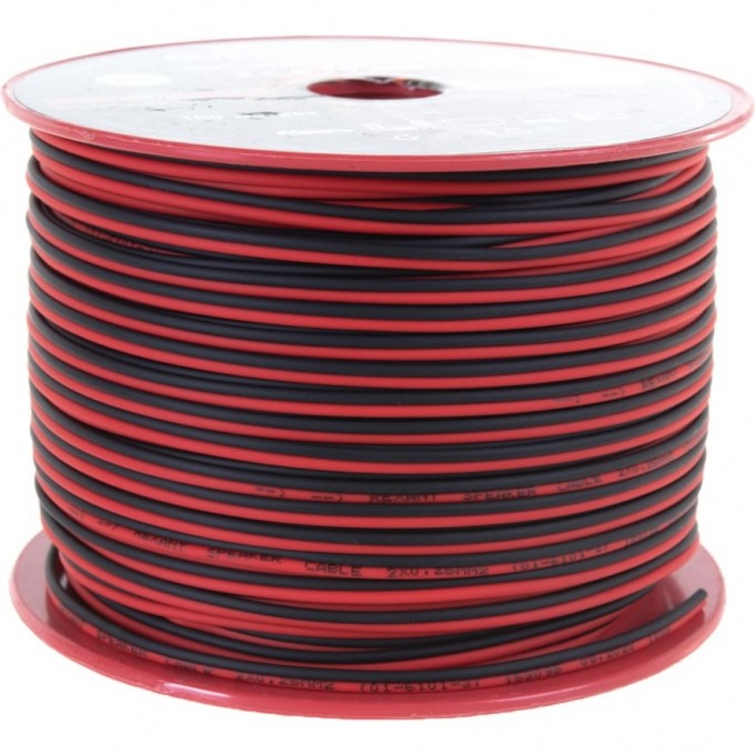 Кабель акустический REXANT 2х0,25 мм², красно-черный, 100 м 01-6101-3