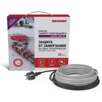 Кабель REXANT EXTRA LINE 25MSR-PB 2 м/50 Вт греющий саморегулирующийся