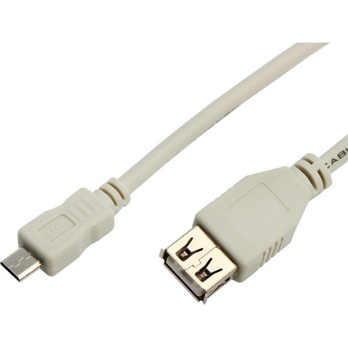 Кабель REXANT micro USB - USB A 0.2 м серый 18-1161