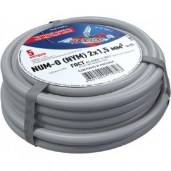 Кабель REXANT NUM-O 2x1.5 мм² силовой медный 10 м