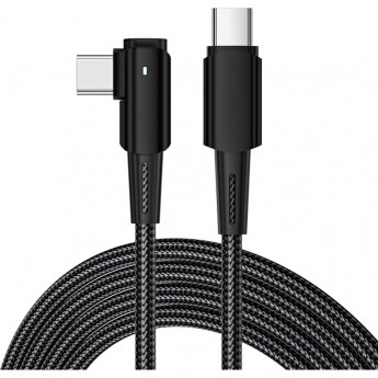 Кабель REXANT Type-C – Type-C, 5А, 100Вт, 1м, в черной нейлоновой оплетке, с угловым штекером и световой индикацией Кабель REXANT Type-C – Type-C, 5А, 100Вт, 1м, в черной нейлоновой оплетке, с угловым штекером и световой индикацией