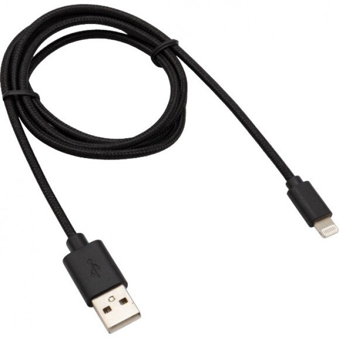 Кабель REXANT USB-Lightning 1 м, черная нейлоновая оплетка 18-7055