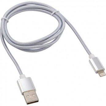 Кабель REXANT USB-Lightning 1 м серебристая нейлоновая оплетка