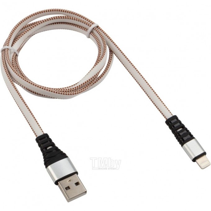 Кабель REXANT USB-Lightning 2.4 A, 1 м, белая нейлоновая оплетка 18-7056