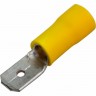Клемма плоская REXANT РПИ-П 6.0-(6.3) 4-6 мм² изолированная желтая 08-0351