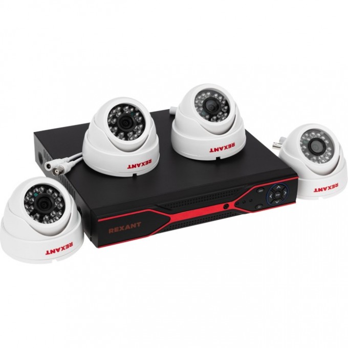 Комплект видеонаблюдения REXANT AHD/2.0 Full HD 4 внутренние камеры 45-0521