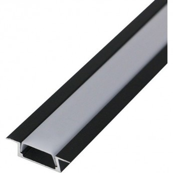 Комплект врезного алюминиевого профиля REXANT с рассеивателем, 22х6мм, 1м, черный