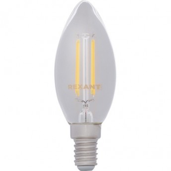 Лампа филаментная REXANT CN35 9.5 Вт 2400K E14 золотистая колба
