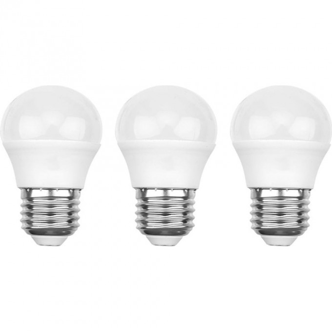 Лампа светодиодная REXANT Шарик (GL) 7.5 Вт E27 713 Лм 6500 K холодный свет (3 шт./уп.) 604-036-3