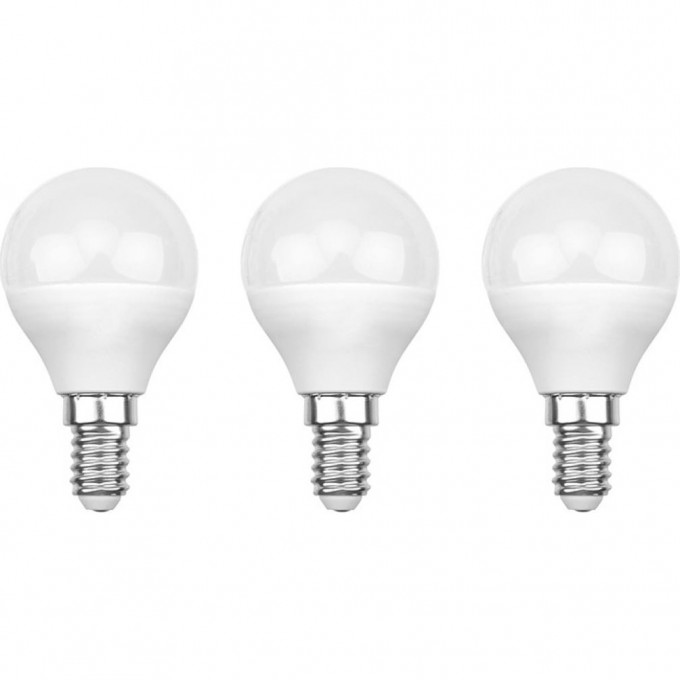 Лампа светодиодная REXANT ШАРИК (GL) 9.5 Вт E14 903 Лм 6500 K холодный свет (3 шт./уп.) 604-207-3