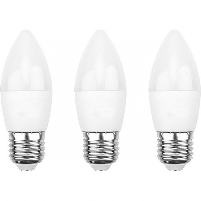 Лампа светодиодная REXANT СВЕЧА CN 7.5 Вт E27 713 Лм 6500 K холодный свет (3 шт./уп.) 604-022-3