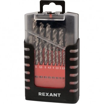 Набор сверл по металлу REXANT Р6М5 1-10 мм (через 0,5 мм), 19 шт