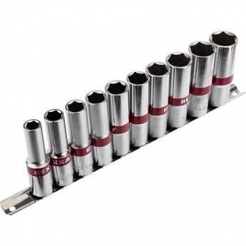 Набор удлиненных торцевых головок REXANT 1/2, 10-22 мм, CrV, 10 шт. Набор удлиненных торцевых головок REXANT 1/2, 10-22 мм, CrV, 10 шт.