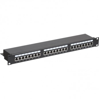 Панель коммутационная 19", 1U, 24 порта, F/UTP, RJ-45, CAT 5e REXANT PRO