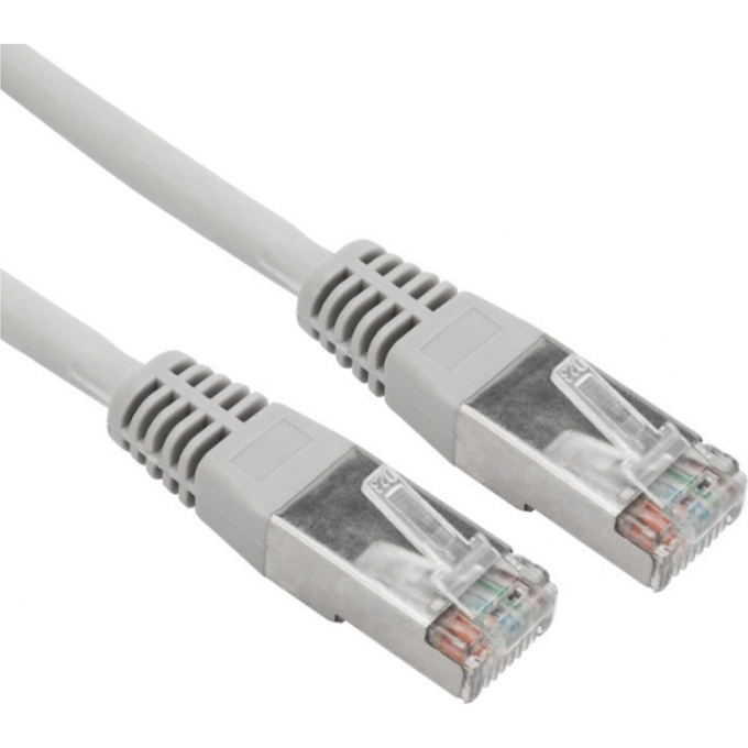 Патч-корд REXANT F/UTP 5e, RJ45-RJ45, экранированный, 26AWG, LSZH, серый, 1 м 02-0110-1