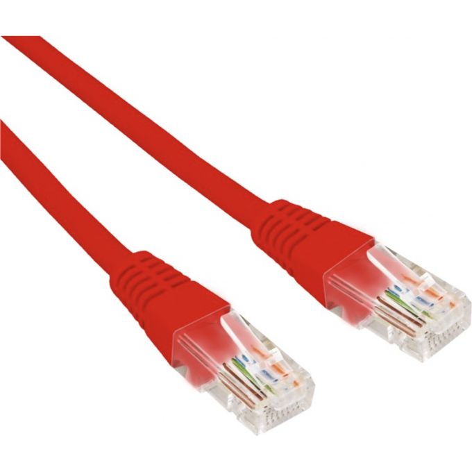 Патч-корд REXANT U/UTP 5e, RJ45-RJ45, неэкранированный, 26AWG, LSZH, красный, 0.5 м 02-0103-05