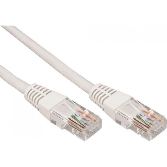 Патч-корд REXANT U/UTP 6A (10G), RJ45-RJ45, неэкранированный, 28AWG, LSZH, серый, 0.5 м 02-0380-05