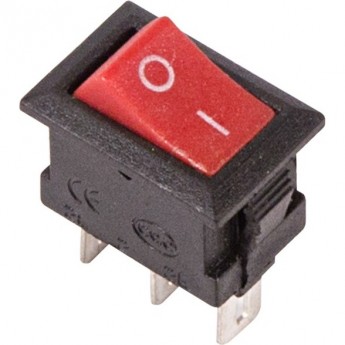 Переключатель клавишный REXANT 250V 3А (3с) ON-ON красный MICRO (RWB-102)