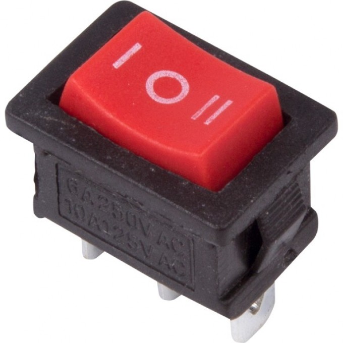 Переключатель клавишный REXANT RWB-205 MINI 6А с нейтралью красный 36-2144