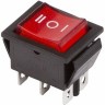 Переключатель клавишный REXANT RWB-509 250V 15А красный с подсветкой и нейтралью