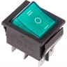 Переключатель клавишный REXANT RWB-509 250V 15А зеленый с подсветкой и нейтралью
