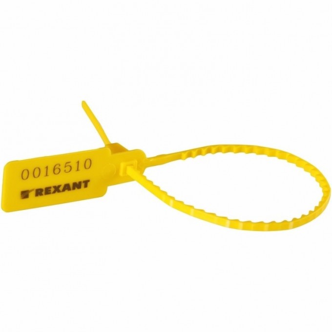 Пломба пластиковая REXANT номерная 255 мм желтая 07-6122