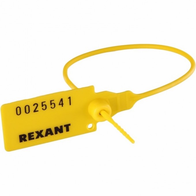 Пломба REXANT пластиковая номерная 220 мм желтая 07-6112