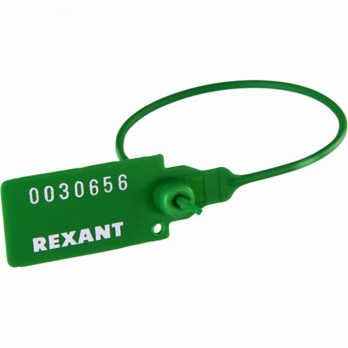 Пломба REXANT пластиковая номерная 220 мм зеленая 07-6113