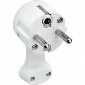 Плоская угловая вилка Евро REXANT с заземлением 16 А белая Плоская угловая вилка Евро REXANT с заземлением 16 А белая