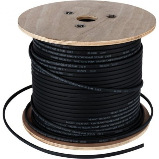 Саморегулирующийся греющий кабель REXANT 30КНС 2ЛП-ЭЛ-65/85 (UV) (30Вт/1м) 200М (экранированный, с защитой от ультрафиолета) 51-0254
