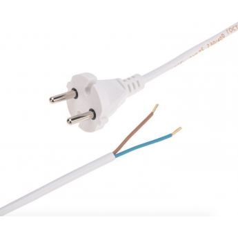 Шнур электрический REXANT с вилкой ПВС 2х0,75 мм² 5м, белый