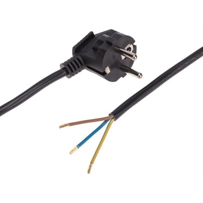 Шнур электрический REXANT с вилкой ПВС 3х1,0 мм2 5м, черный 11-1322