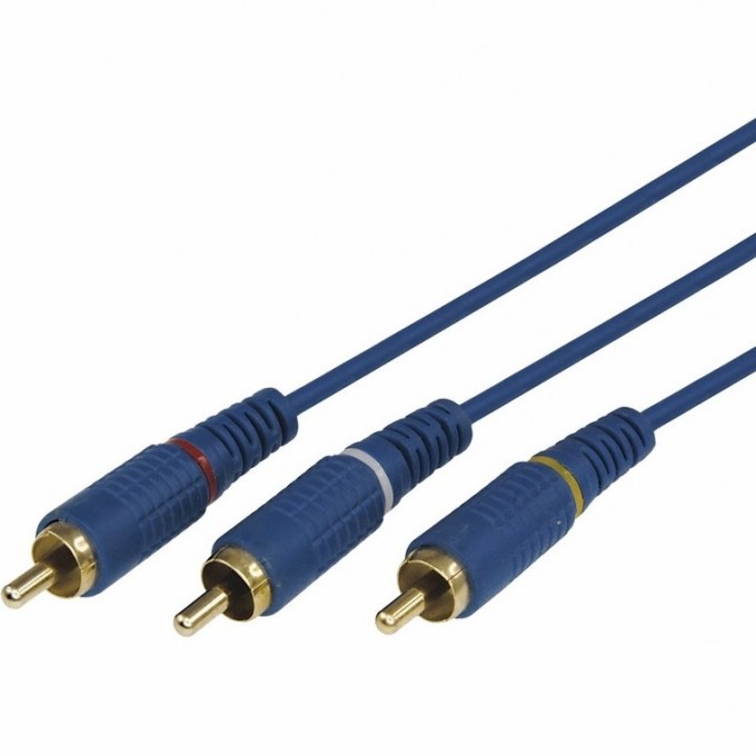 Шнур REXANT 3 RCA - 3 RCA 1.5 м черный, 10 шт. 17-0202