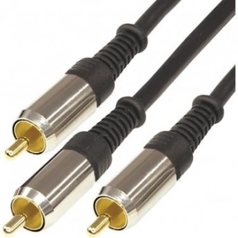 Шнур REXANT 3 RCA - 3 RCA 5 м черный gold-металл