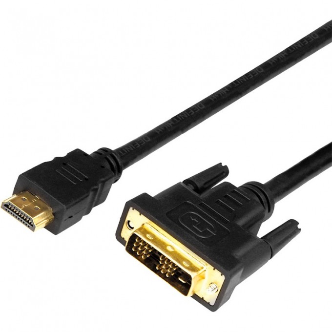 Шнур REXANT HDMI - DVI-D с фильтрами 2 м gold 17-6304