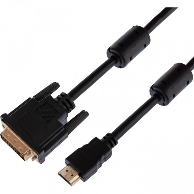 Шнур REXANT HDMI - DVI-D с фильтрами 3 м gold 17-6305