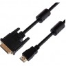 Шнур REXANT HDMI - DVI-D с фильтрами 3 м gold