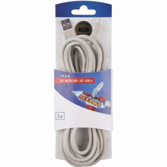 Шнур REXANT штекер micro USB - штекер USB-A 3m