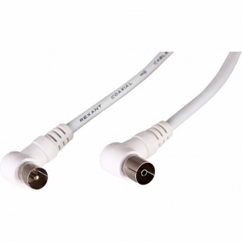 Шнур REXANT ТВ гнездо - ТВ штекер угловой 3 м белый