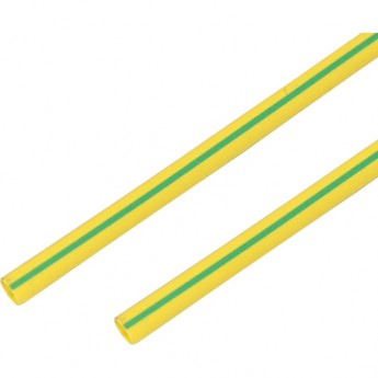 Термоусаживаемая трубка REXANT 10.0/5.0 мм желто-зеленая, 50 шт.