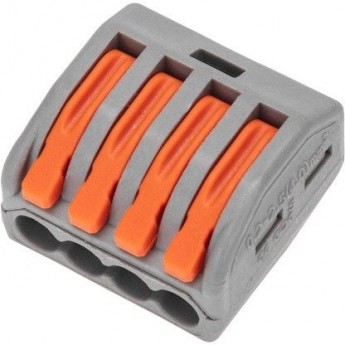 Универсальная клемма REXANT СМК 222-414, 4-проводная серая 0,08-2,5/4 мм² 10 шт/уп Универсальная клемма REXANT СМК 222-414, 4-проводная серая 0,08-2,5/4 мм² 10 шт/уп