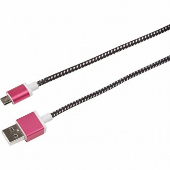 USB кабель REXANT microUSB в тканевой оплетке черный