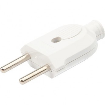 Вилка прямая REXANT 10А без з/к плоская белая