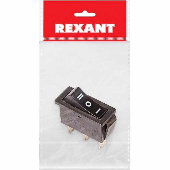 Выключатель клавишный REXANT 10А черный с нейтралью 36-2220-1