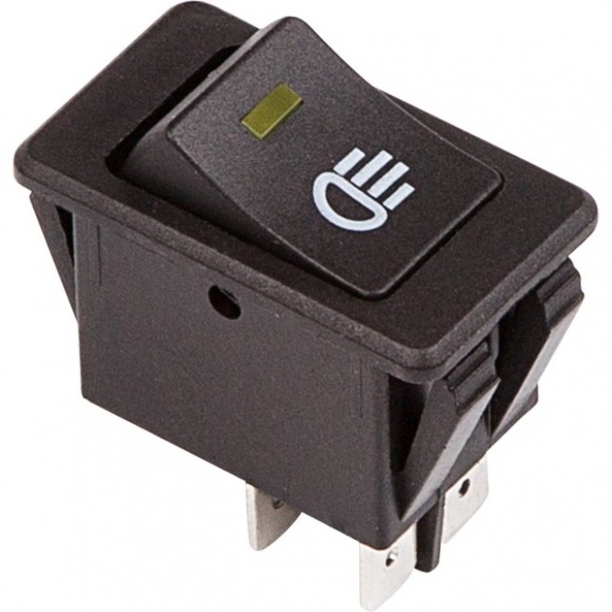Выключатель клавишный REXANT 12V 35А (4с) ON-OFF с желтой LED подсветкой (ASW-17D) 36-4442