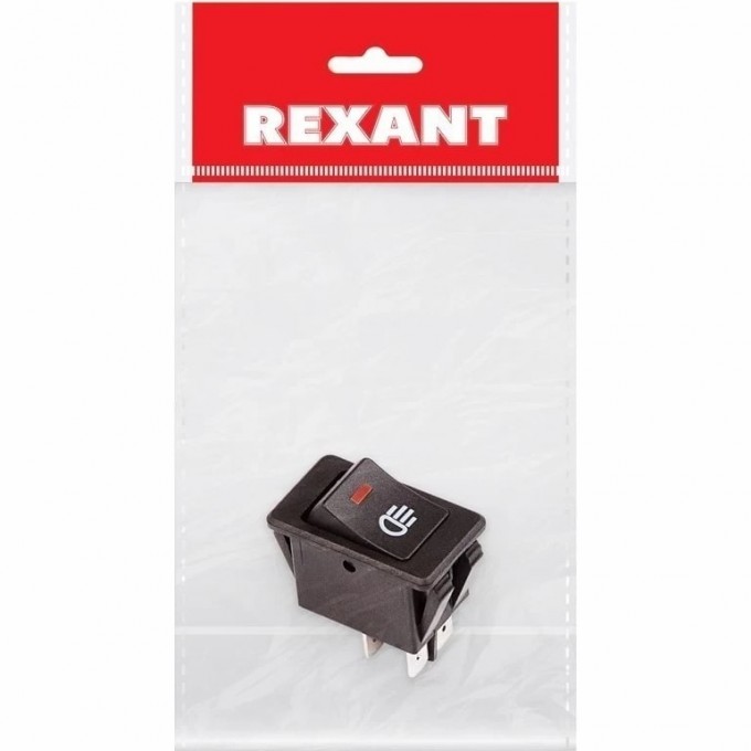 Выключатель клавишный REXANT 12V 35А (4с) ON-OFF с красной подсветкой (ASW-17D) 36-4440-1